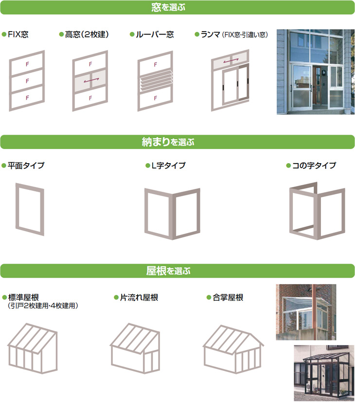 窓・納まり・屋根を選ぶ
